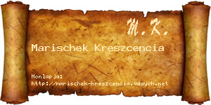 Marischek Kreszcencia névjegykártya